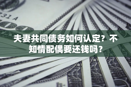 北京夫妻共同债务如何认定？不知情配偶要还钱吗？