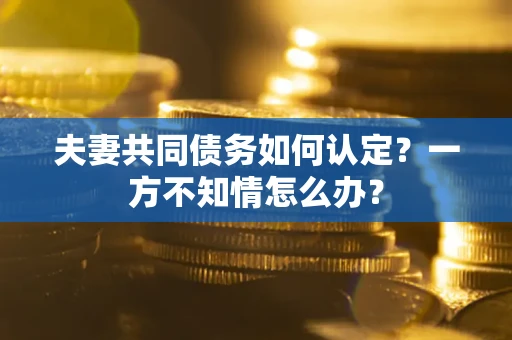 北京夫妻共同债务如何认定？一方不知情怎么办？